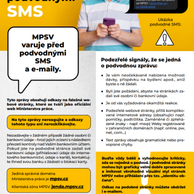 Varování před podvodnými SMS - MPSV 1